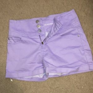 Purple  violet or lavender high waist rise shorts